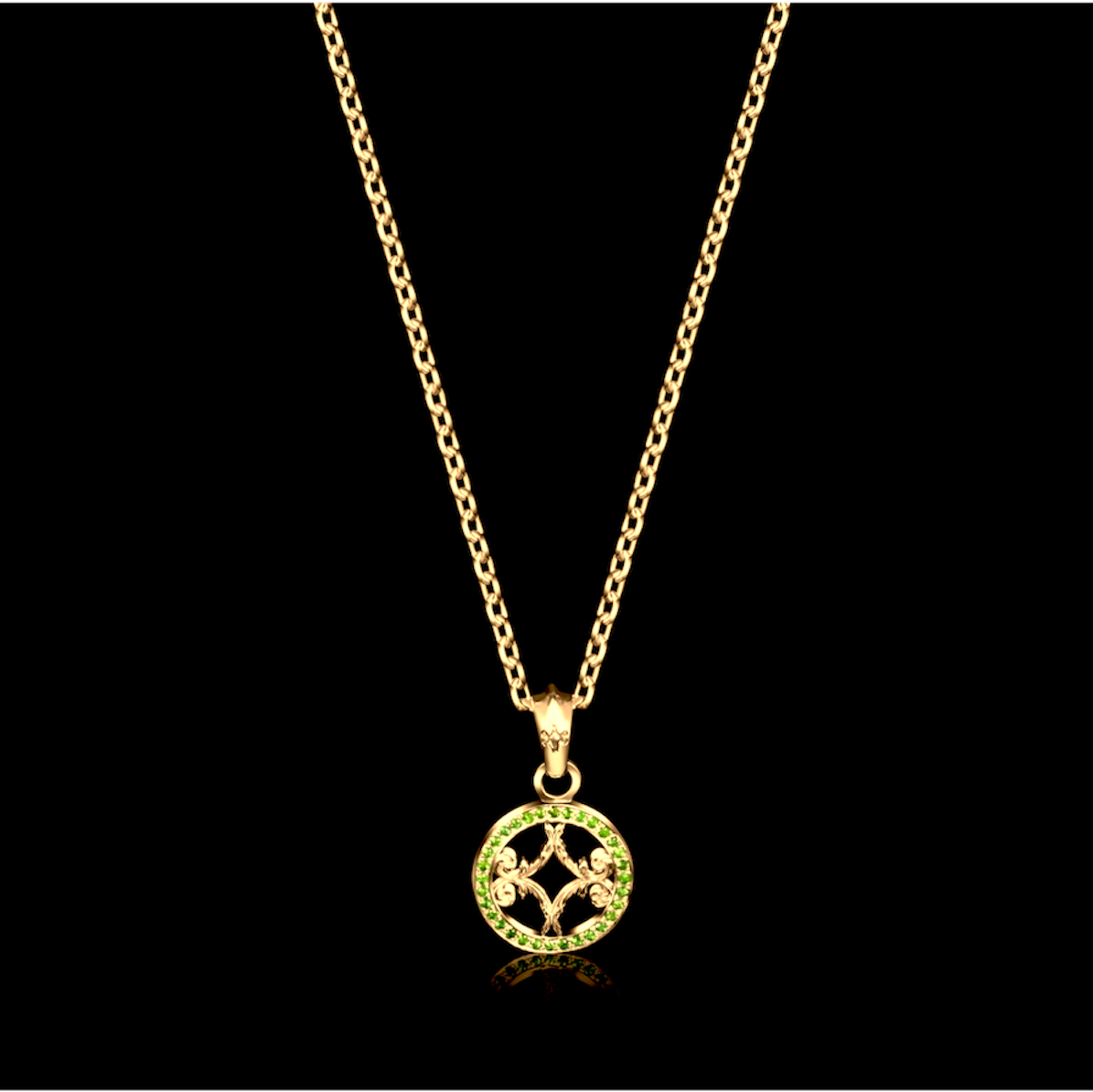 Emerald Motif Pendant