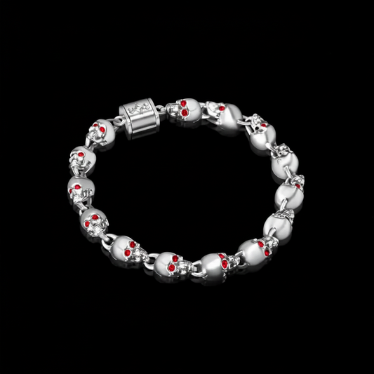 Ruby Skull Bracelet