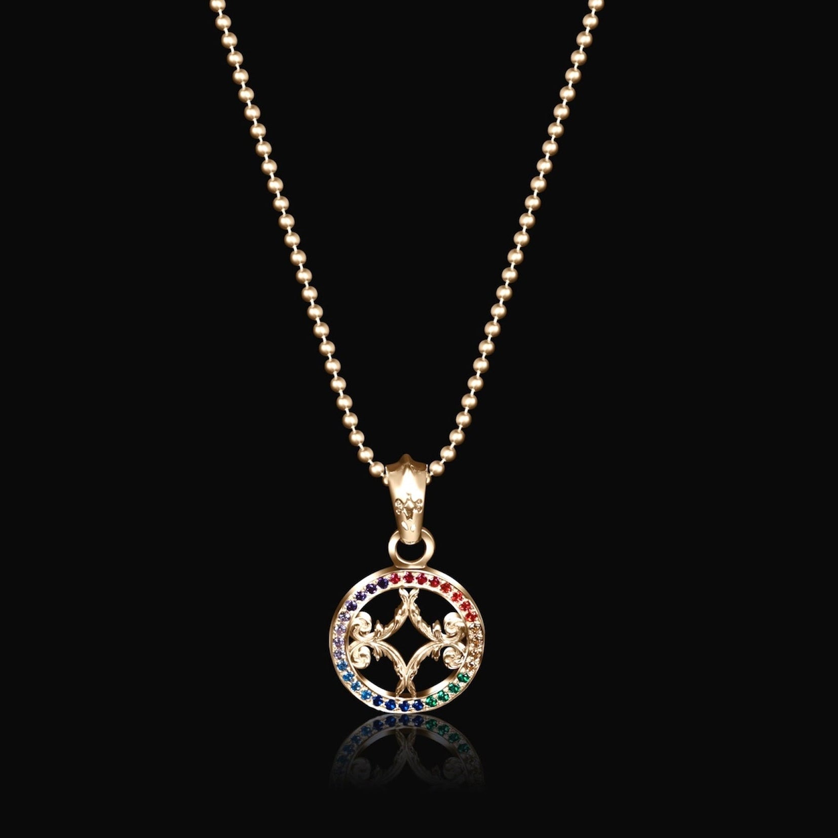 Ombré Sapphire Motif Pendant