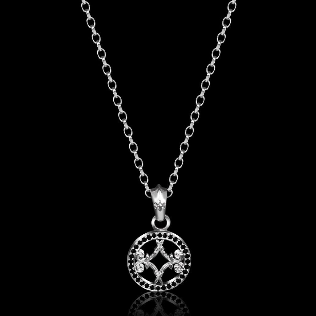 Black Diamond Motif Pendant