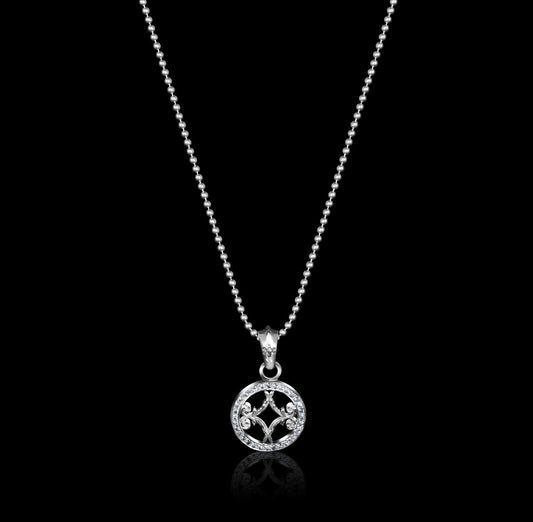 Motif Circle Pendant with Diamonds