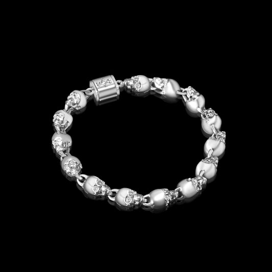 Mini Skull Bracelet with Precious Stones