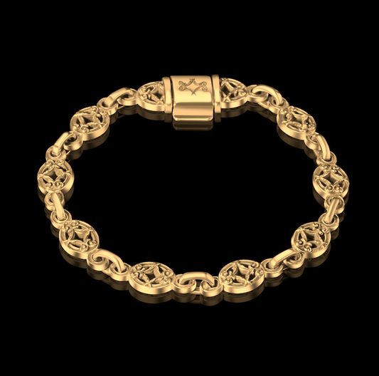10mm Motif Link Bracelet | 18k Gold