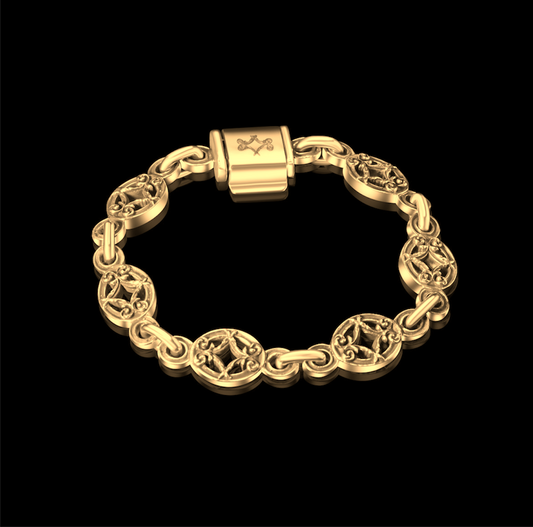 15mm Motif Link Bracelet | 18k Gold